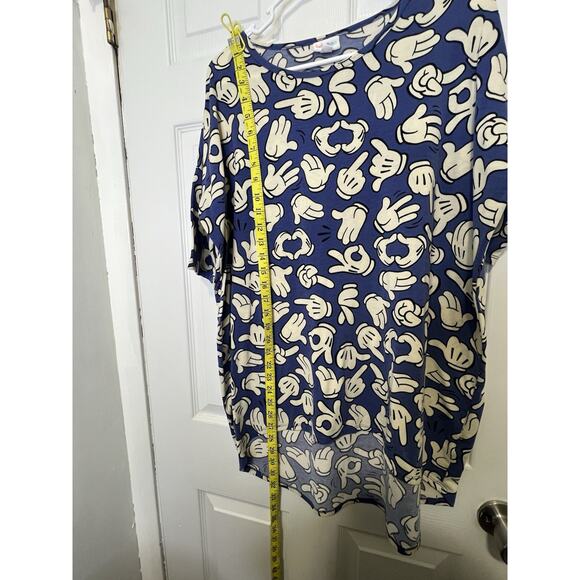 LuLaRoe Disney Blue Mikey Mouse Hands Size Medium Irma Tunic Top Soft Strech - Picture 10 of 10